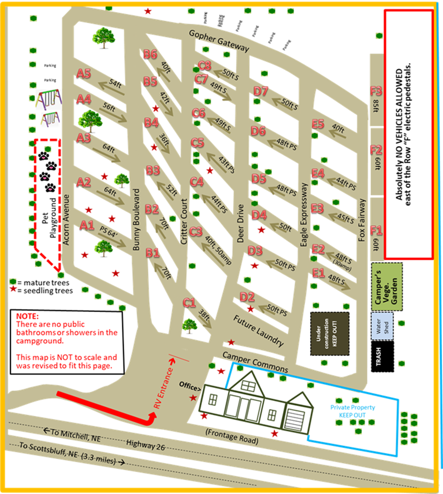 Captain Critters Country Campground Map